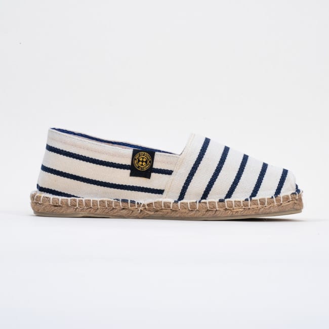 Espadrilles-Chaussons Fourrées Unisex Art Of Soule - Motif Hiver Bleu Rayé - Fabriqué En France